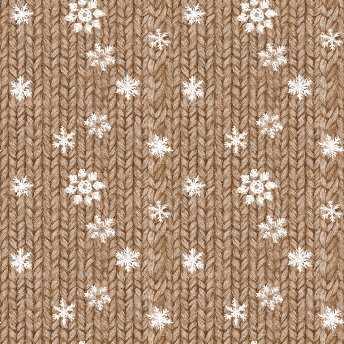 Bio brauner Strick mit Schneeflocken