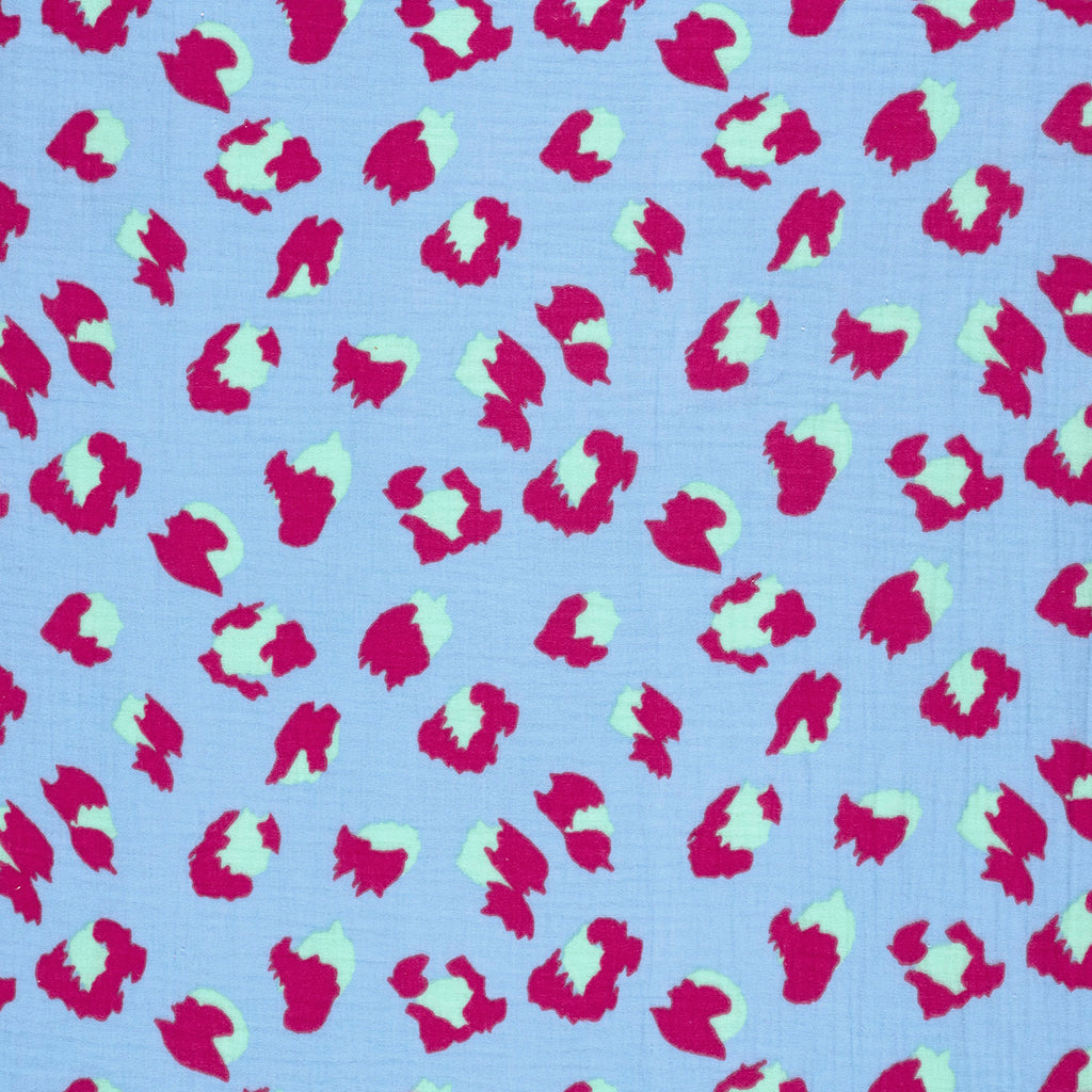 Musselin Leoparden Eisblau