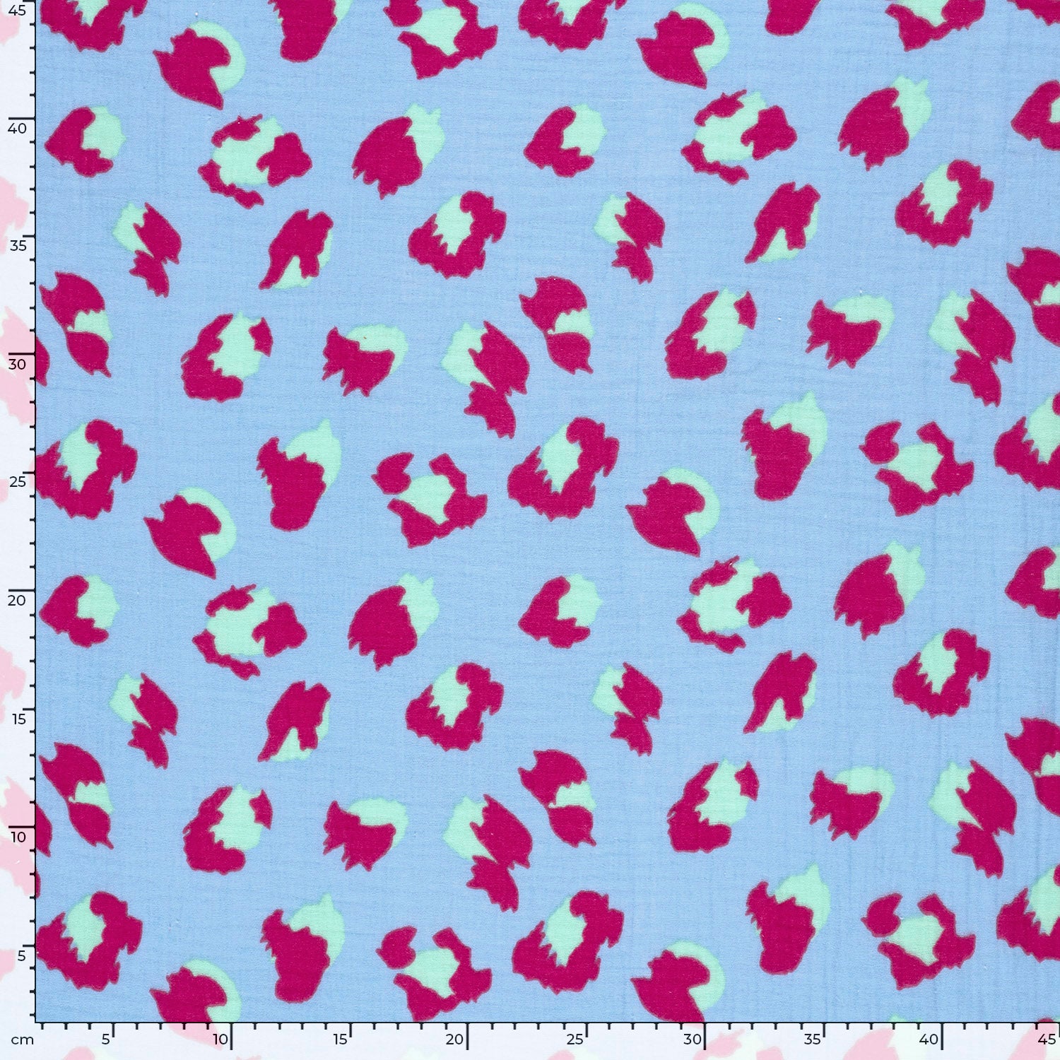 Musselin Leoparden Eisblau