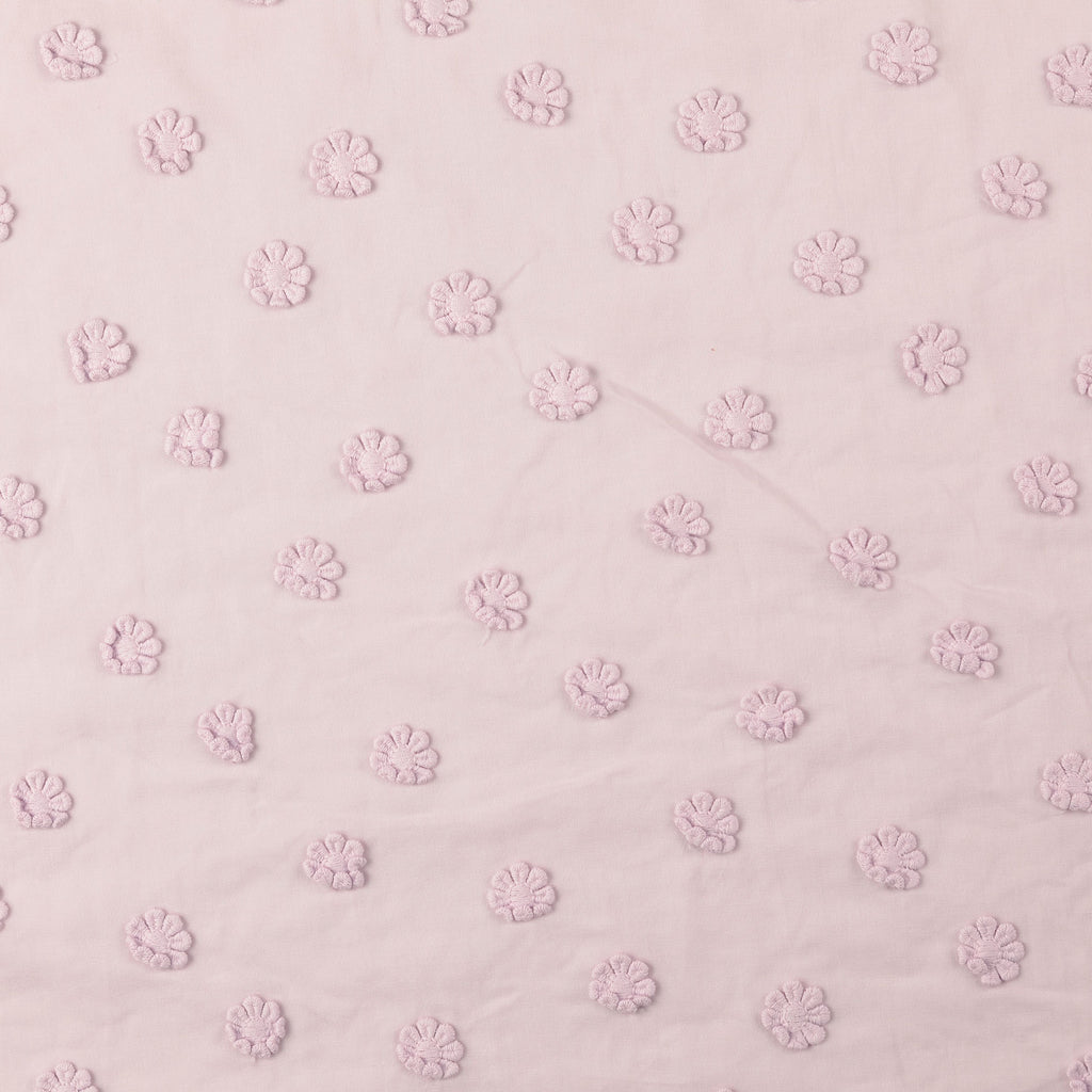 Baumwolle Popeline 3D Stickerei Blumen rosa