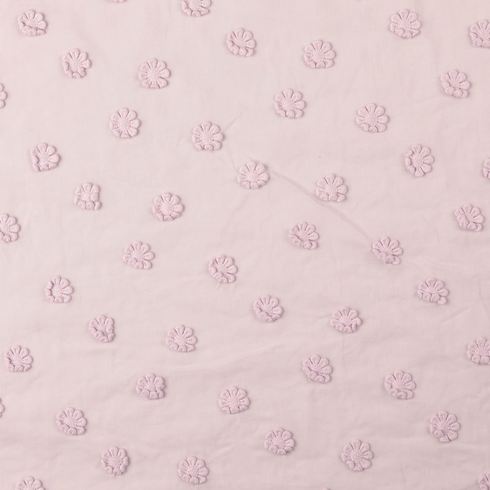 Baumwolle Popeline 3D Stickerei Blumen rosa