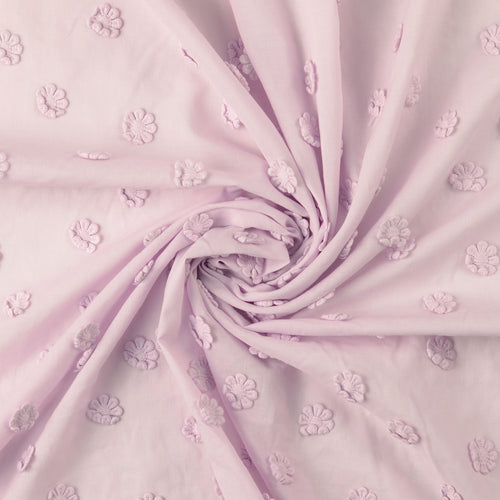 Baumwolle Popeline 3D Stickerei Blumen rosa
