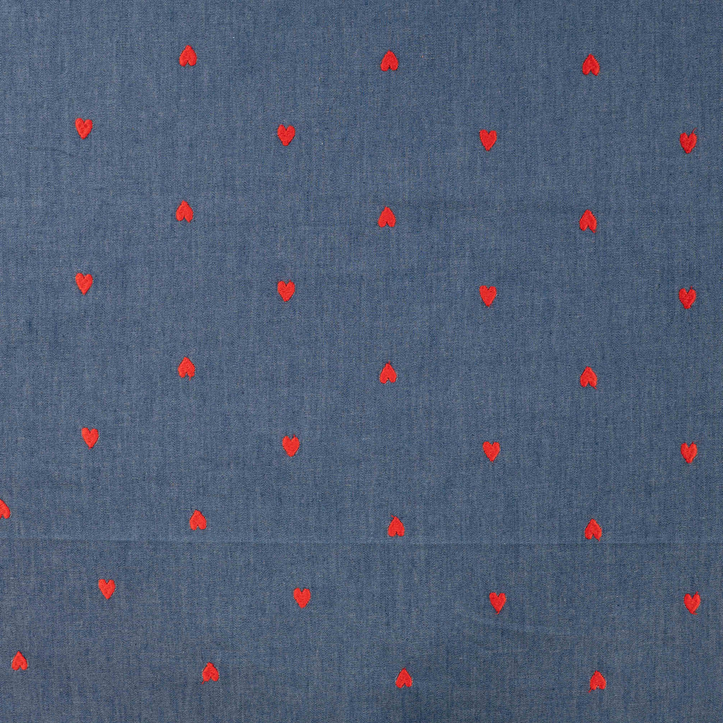 Chambray Stickerei Herzen - jeans