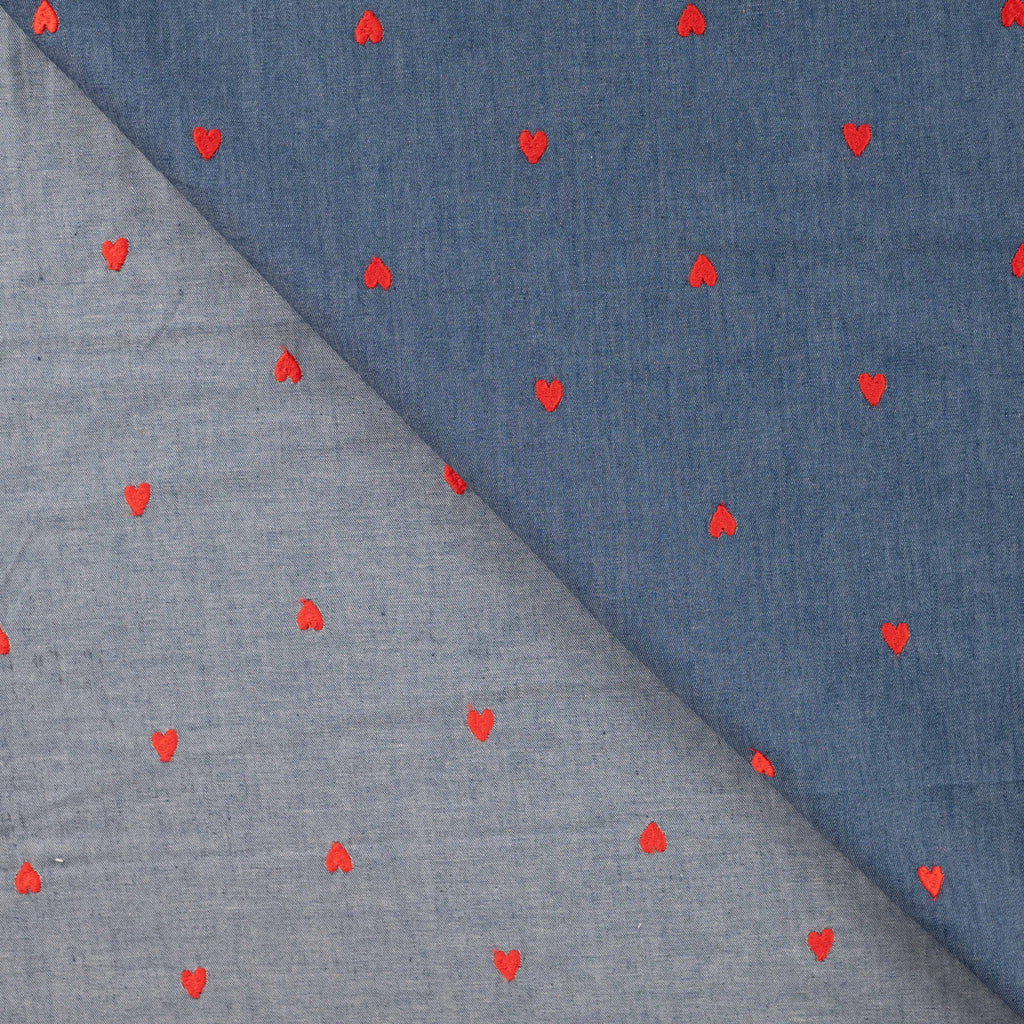 Chambray Stickerei Herzen - jeans