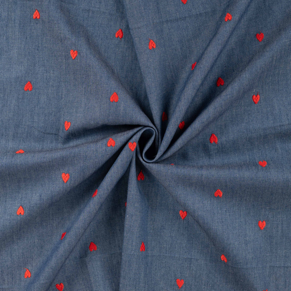 Chambray Stickerei Herzen - jeans