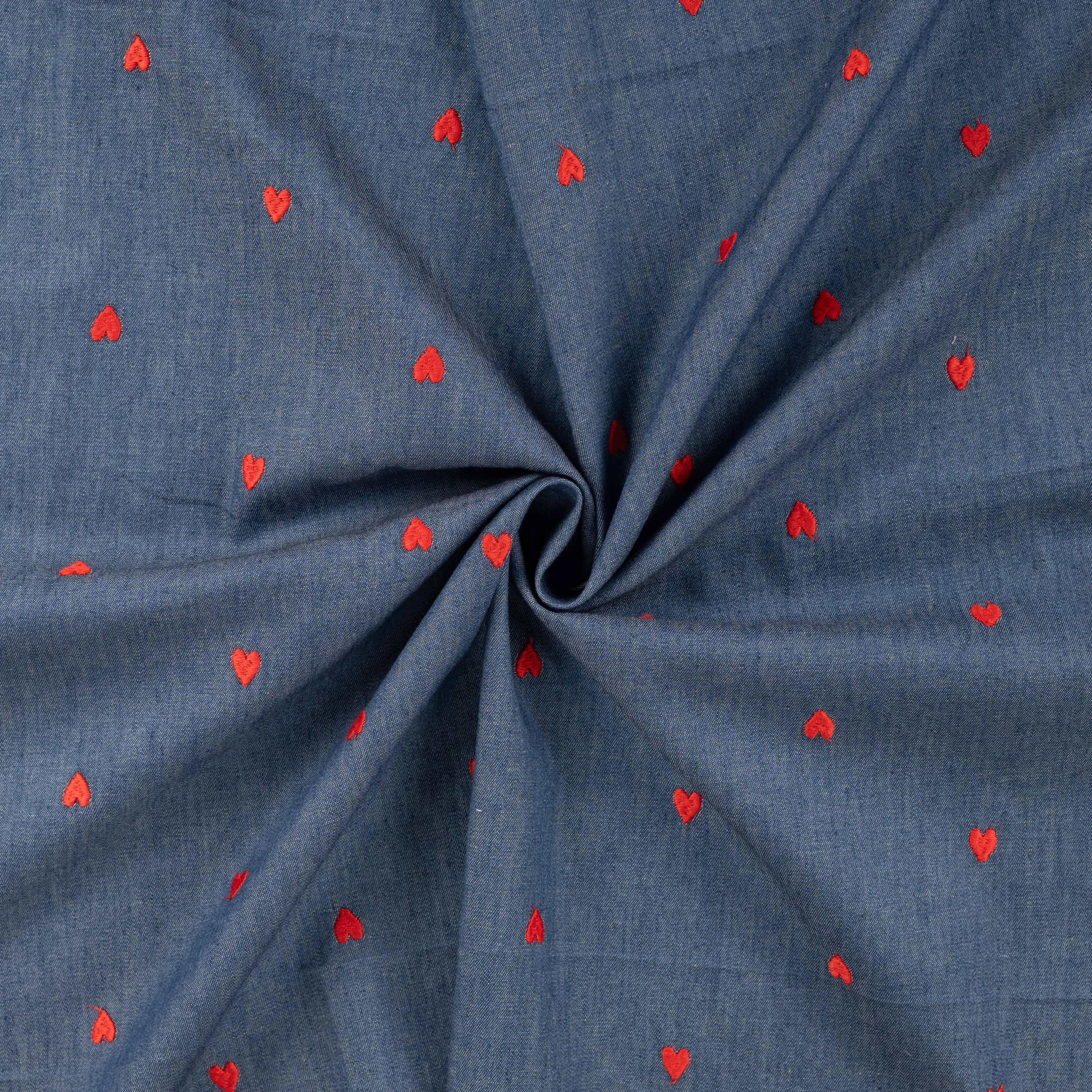 Chambray Stickerei Herzen - jeans