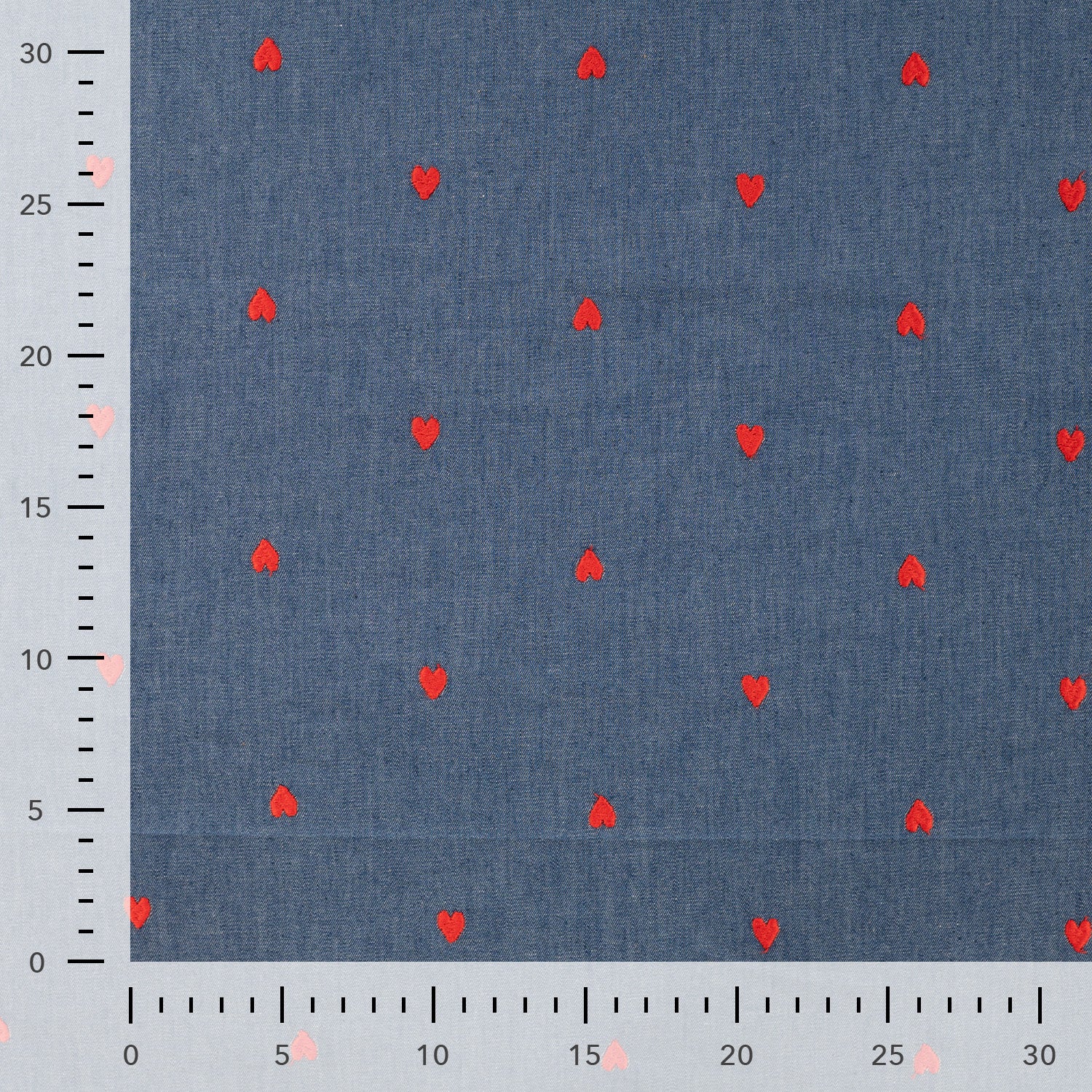 Chambray Stickerei Herzen - jeans