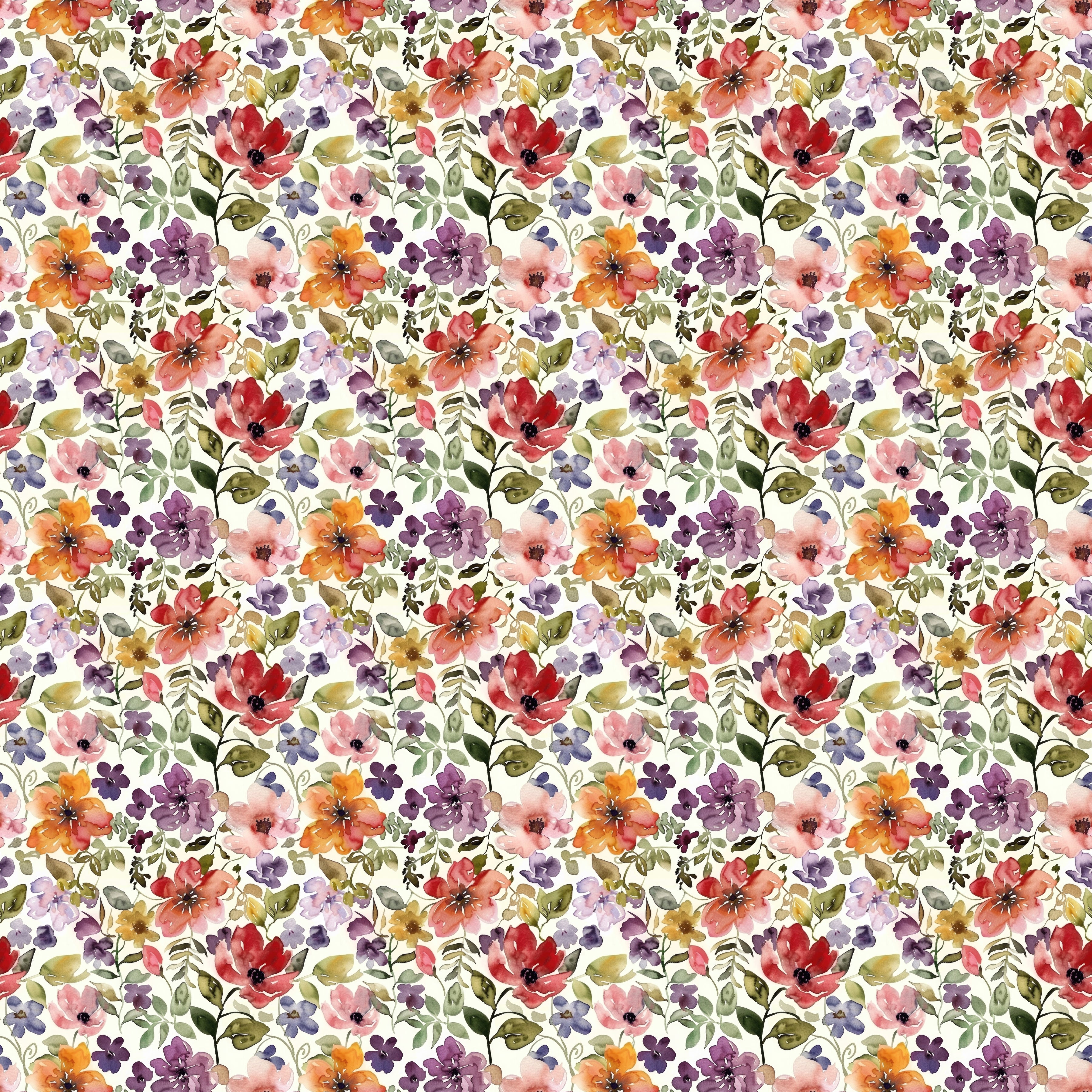 rote und gelbe Blumen Aquarell