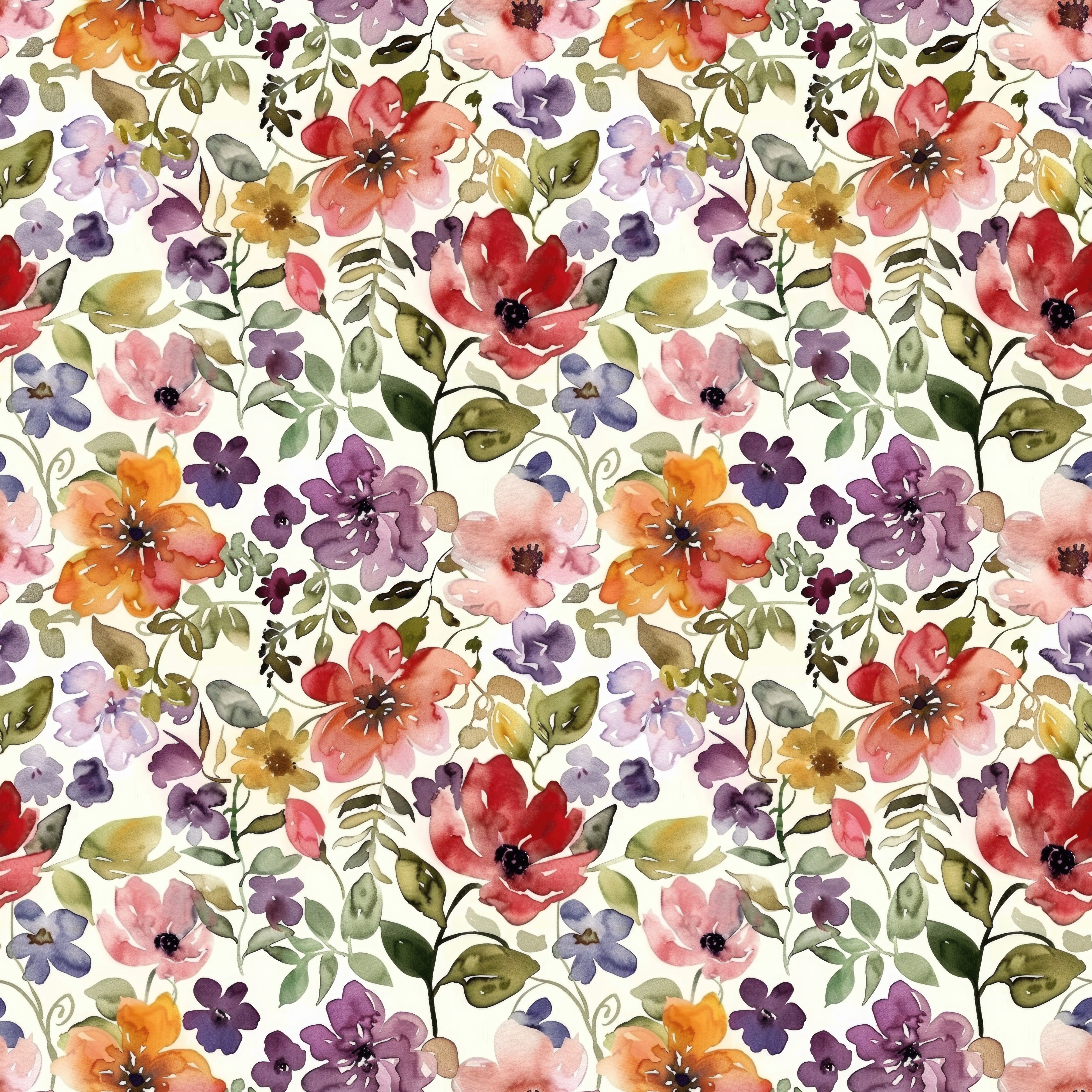 rote und gelbe Blumen Aquarell