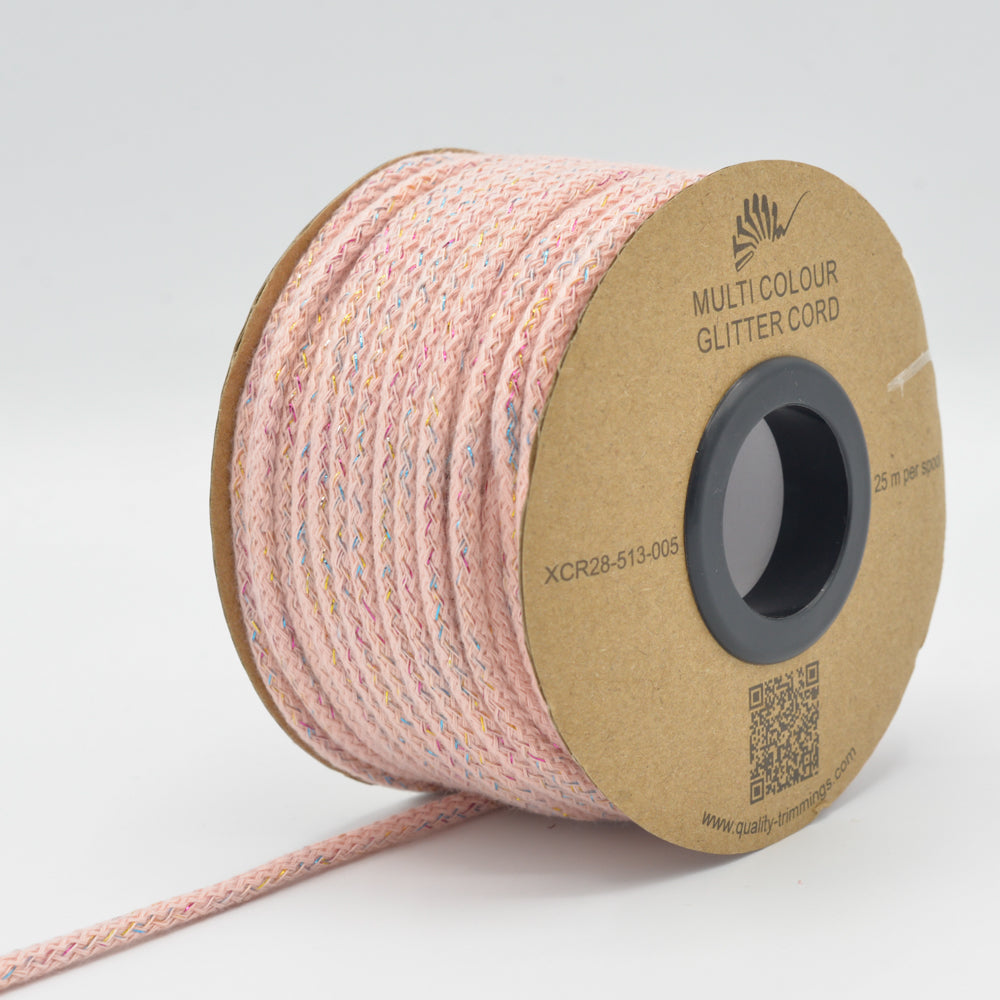 Glitzer Kordel - rosa