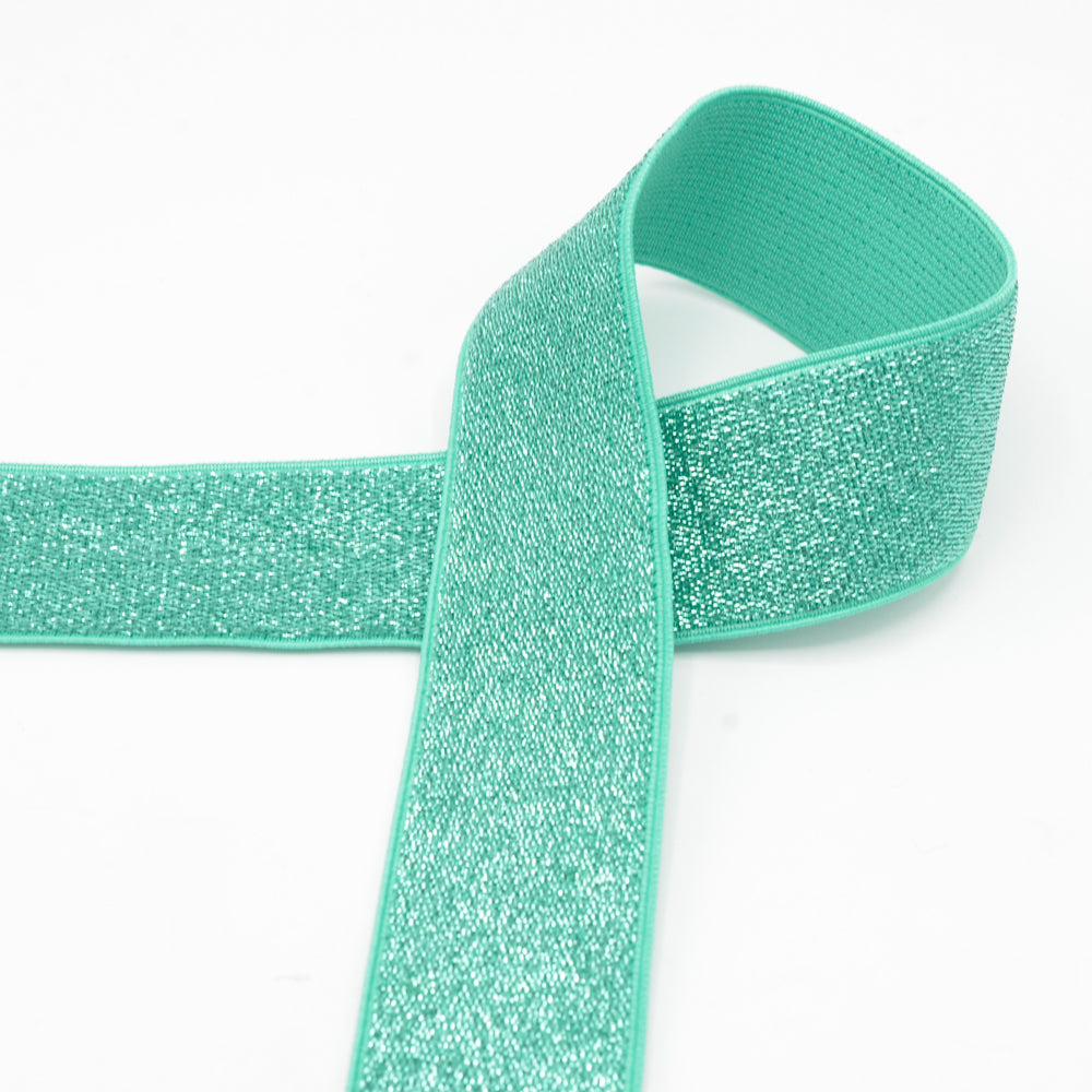 Gummiband Glitzer 40 mm - verschiedene Farben
