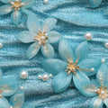 Bio blaue Blüten mit Glitzer