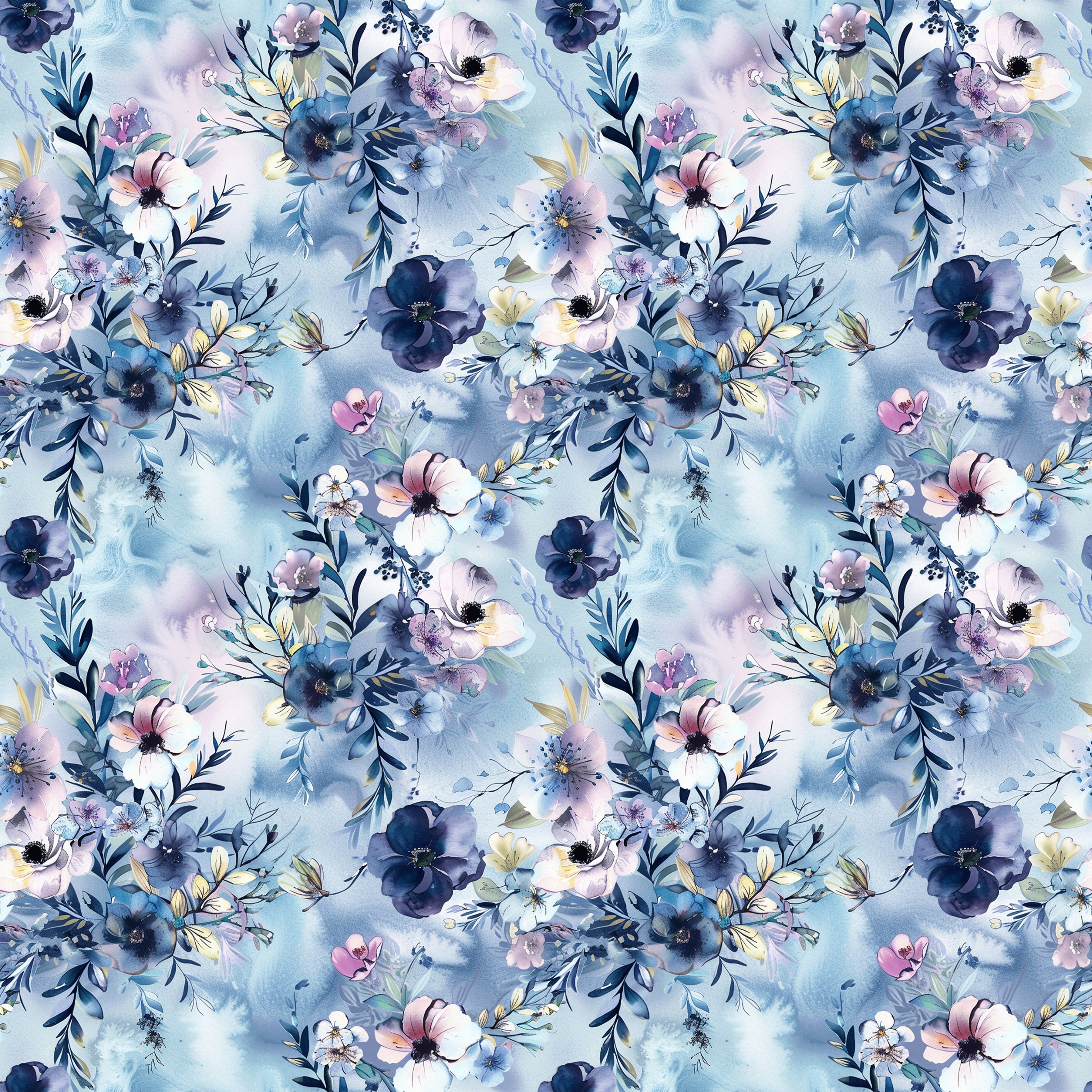 Aquarell Blaue Blumen